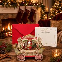 1pc Creative 3D Pop-Up Christmas Card, Beautiful Handmade Christmas Card, Suitable For Friends And Family, Luxury Holiday Party Gift And Secret Santa Gift 2026 - Multicolor - View 1