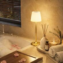 LED Touch Wireless Bathroom Light, 1800mAh Rechargeable Lithium Battery, Touch Control, 3 Color Temperature Dimmable, Ambient Night Light, Metal Base/Waterproof Design, Adjustable Height, Suitable For Living Room, Bedroom, Dining Room, Bathroom, Party Atmosphere Lighting - Desk Lamp - View 2