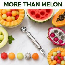 Stainless Steel Double-Ended Melon Baller & Carving Tool, Acid-Resistant & Rust-Proof, Universal For Fruits & Vegetables, Convenient For Home & Commercial Food Plating - Multicolor - View 10
