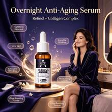 GZE Retinol Collagen Night Serum, Anti-Aging Facial Night Serum, Moisturizing Skin Care Serum, Reduces Wrinkles, 30ml/1.01fl.Oz - 30ml - View 5