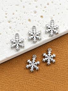 1/5pcs Snowflake Pendant, Suitable For DIY Necklace, Bracelet, Earring Christmas Winter Snowflake Decoration. Jewelry Making Accessories - Multicolor - View 3