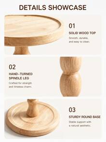 1pc Round Side Table, Sofa Side Table, Coffee Table, Storage Rack, Indoor Plant Stand, Classic Small Living Room Side Table, Wooden Corner Side Table, Suitable For Living Room Or Bedroom, Modern Furniture, Fashionable And Minimalist - Multicolor - View 6
