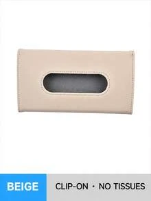 1pc New Creative Car Sunshade Tissue Box, Leather Car Tissue Holder, Hanging Sunroof Seat Car Interior Tissue Box - Car Tissue Box - View 4