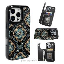 4350[2D Print] Luxury Dark Filigree Printed Phone Case, Flip Wallet Phone Case with 3 Card Slots, You Can Insert Credit Card Cash, Hand-stitched with High Quality For phone 17 Pro Max/17 Pro/17 Air/16 Pro Max/16 Pro/15 Pro/15 Plus/14 Pro Max/13/12/11 Viral Fashion - Braun - Übersicht 3