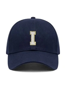1pc Y2K Street Style Customized Initial Baseball Cap, UV Protection Breathable Summer Sun Hat, Adjustable Face-Slimming Cap, Unisex - Multicolor - View 80