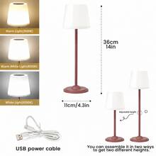 LED Touch Night Light, USB Rechargeable, Touch Switch - 3 Color/Brightness, Waterproof Bathroom Lamp, 360° Full Illumination, Polished Metal Base, Suitable For Various Room Types - Modern Creative Night Light - Desk Lamp - View 15