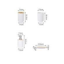 Kit Para Banheiro Com 4 Peças Lavabo Luxuoso Preto ou Branco Com Bambu  Moderno e  Muito Elegante - Branco - Visão 3