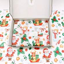 40/90/140pcs Christmas Tissue Paper Sheets, Festive Santa And Snowman Designs-Includes Christmas Stickers, Perfect For Gift Wrapping, Party Favors And Holiday Decorations, Christmas Paper, Packaging, Bouquets, Gift Wrapping Paper, Party Packs - Style E - View 6