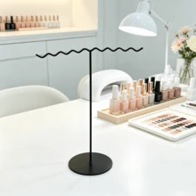 1pc T-Shaped Metal Nail Polish Color Display Rack, Desktop Wrought Iron Storage Stand, Large Capacity Nail Art Display Rack - Multicolor - View 13