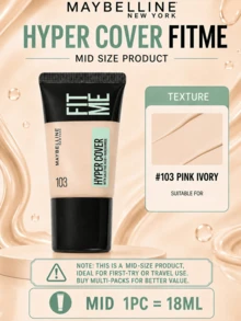Maybelline 美寶琳客製化粉底液無瑕版 103 號，正裝 30ml、中容量 18ml、試用裝 5ml，輕盈貼膚質地，高遮瑕，持久妝效，粉白色 - 客製化粉底液無瑕版 103 - 查看 13