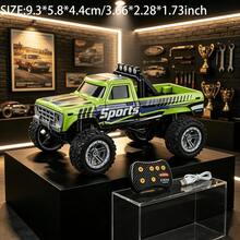 1pc/Set 1:64 Scale Mini Alloy Remote Control Car, Gray/Green/Dark Blue/Light Blue 4 Colors Optional, 2.4GHz Children's Remote Control Toy, Off-Road Pickup Truck Model Toy, Children's Outdoor Remote Control Toy - Multicolor - View 13