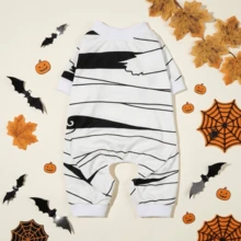 LUCKIE PAL 1 bộ đồ ngủ bốn chân cho mèo và chó Halloween in hình băng gạc ma, chất liệu polyester, co giãn, mềm mại, thoải mái, ấm áp, phù hợp cho thú cưng mèo và chó, dùng trong nhà và ngoài trời, mùa thu và mùa đông - Nhiều màu - Xem 13