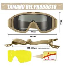 Goggles Tacticos/moto 3 Cambios De Mica + Funda, Ajustables - Caqui - Ver 7