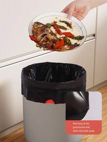 60 Kitchen Trash Bags, Durable And Lightweight Disposable Kitchen Trash Bags Made Of Durable Plastic, Suitable For Kitchen, Bathroom, Home, Household Items. Also Suitable For Home Christmas Decoration, Christmas Gifts, School Supplies, Bookshelf Decoration. - Black - View 4