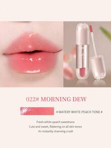 NOVO Water-Gloss Transparent Lip Glaze, High-Shine Mirror Finish, Comfortable Moisturizing Formula, Long-Lasting, Enhances Lip Color, Suitable For Girls' Daily Light Makeup, Romantic Dates And Party Looks - 022#Morning Glow - View 10