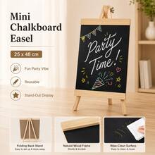 1pc Tabletop Mini Chalkboard With Wooden Easel Stand, Reusable Wipeable Blackboard Sign For Shop, Wedding & Party Decor - Multiple Styles - View 9