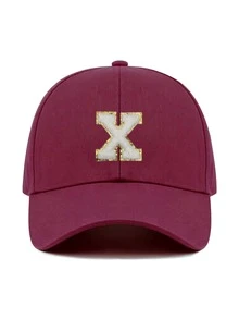 1pc Y2K Street Style Customized Initial Baseball Cap, UV Protection Breathable Summer Sun Hat, Adjustable Face-Slimming Cap, Unisex - Multicolor - View 77