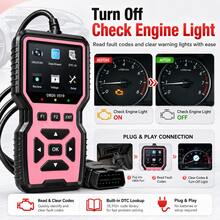 V519 Advanced OBD2 Scanner - Real-Time Diagnostic Reader, Professional Mechanics' Choice For Engine Health - Portable & Broad Compatibility - Pink - View 8