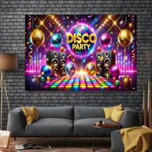 1. Banner Pesta Disko Retro, Latar Belakang Poliester, Dengan Lantai Dansa dan Bola Lampu Warna-warni, Dapat Digunakan di Mana Saja, Tidak Membutuhkan Daya, Dengan Properti Photo Booth, Cocok untuk Berbagai Dekorasi Perayaan - A - View 13