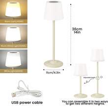 LED Touch Wireless Bathroom Light, 1800mAh Rechargeable Lithium Battery, Touch Control, 3 Color Temperature Dimmable, Ambient Night Light, Metal Base/Waterproof Design, Adjustable Height, Suitable For Living Room, Bedroom, Dining Room, Bathroom, Party Atmosphere Lighting - Desk Lamp - View 15