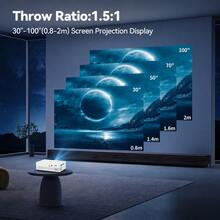 1080P Mini Smart Projector, Projector With USB Playback,USB Connection(Without An Adapter),180" Large Screen Portable Home Theater For Indoor & Outdoor Entertainment - White - View 9