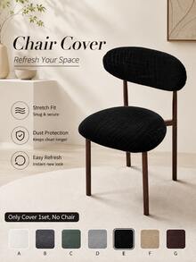 2pcs/Set Solid Color Jacquard Elastic Chair Covers, All-Season Wooden Chair Seat And Backrest Covers, Suitable For Dining Room, Party, Hotel - Multicolor - View 13