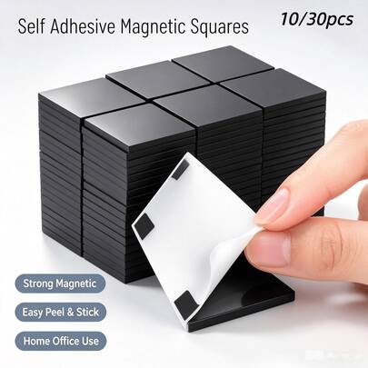 1/10/30 pièces Feuilles magnétiques adhésives découpables, (20 X 20 mm chacune) Feuilles magnétiques artisanales DIY avec dos adhésif, convenant pour la décoration de réfrigérateur, les photos, le meilleur cadeau d'anniversaire, l'art, l'anniversaire, le cadeau de remise des diplômes, les photos et le stockage de moules, facile à décoller et à coller, l'architecture, la science, l'artisanat et le bureau, la salle de classe, le tableau blanc, les cartes, les photos, les affiches