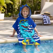 nerd hunters Kids Hooded Poncho Towel - Dinosaur - 120cm - Multicolor - View 2