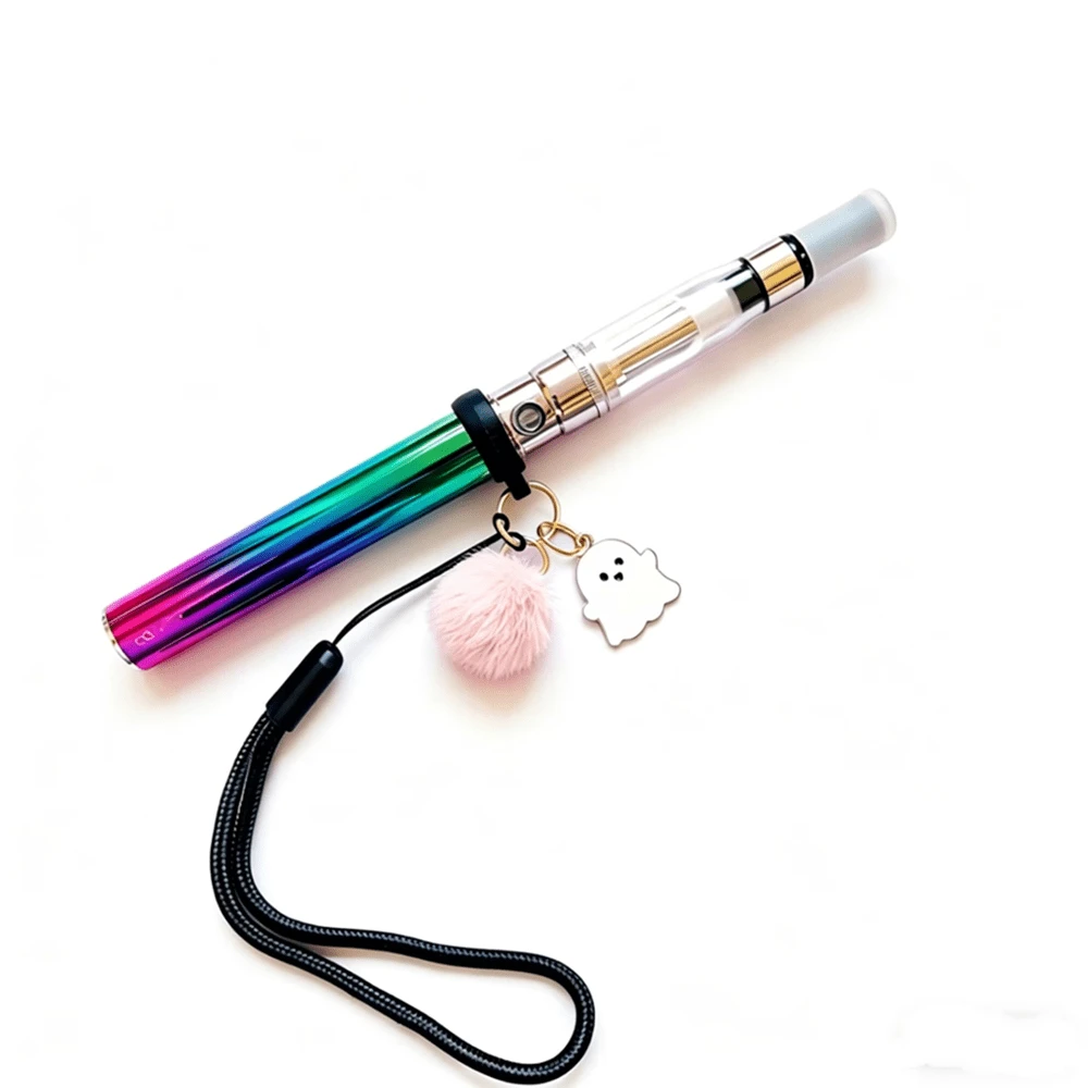 1pc Cute Ghost Vape Pendant Holder, DIY Ghost Vape Pendant, Vape Wrist Strap Holder, Halloween Gift - Black - View 1