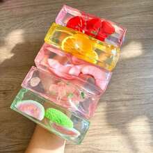 1pc Transparent Fruit Strip Squishy, Moldable Non-Rebounding Squeeze Toy, Soft Sweet Scented Soft Rubber Fruit Strip, Stress Relief Sensory Toy, Perfect Gift, Holiday Gift, Birthday Gift, Gift - Multicolor - View 5