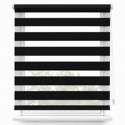 Doppelrollo Tag und Nacht mit Doppelstoff, Fensterrollo ohne Bohren, Verdunkelndes Sonnenschutzrollo mit Lichtregulierung, Vorhänge für Schlafzimmer, Wohnzimmer und Küche, Tag-Nacht-Rollo, Freie Positionierung, Einfache Montage ohne Werkzeug, Lichtdurchlässig und Sichtschutz, Verschiedene Größen und Farben