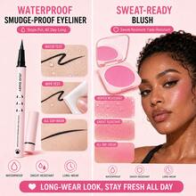JOJO DIARY 2PCS/Blush + Eyeliner Set, Corrects Skin Tone, Natural Lightweight Effect, Long-Lasting, Waterproof And Sweatproof, Suitable For All Skin Types, Shapes Facial Contour - Multicolor - View 6