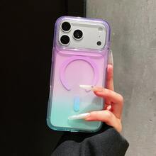 متوافق مع حافظة هاتف Apple 18 Pro، حافظة INS Dopamine 17 شفافة كريستالية مغناطيسية، 18 PM بتدرج ثنائي اللون، 16 15 14 13 - Q3456 - مشاهدة 63
