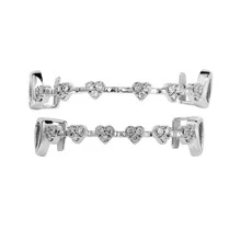 2pcs/Set Hip Hop Fashion Heart-Shaped Upper & Lower Teeth Grillz, Non-Tooth Support Chain Hook Design With Ergonomic Comfort, Color Options For Rap Style, Suitable For Short Trips, Holiday Parties, Birthday Gatherings, Music Festivals, Daily Shopping And Dating, Enhances Overall Look And Fashion Sense - Multicolor - View 5