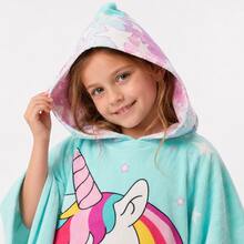 nerd hunters Kids Hooded Poncho Towel - Unicorn - 120cm - Multicolor - View 3