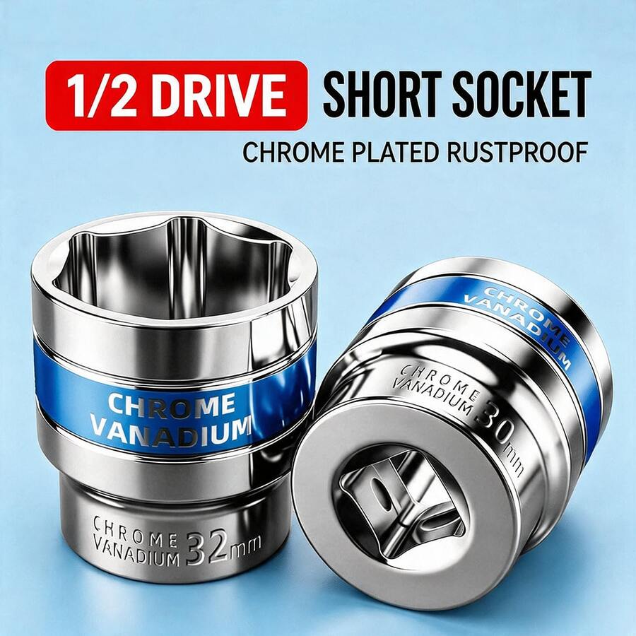 DAIEN Chrome Vanadium Steel Mirror Plated Rust-Proof Thickened Hexagonal Blue Ring, Metric Multi-Size, Automotive Repair Flange Disassembly Machine Repair Motorcycle Furniture Disassembly Specialized Large Socket Head - 1 Pc - View 1