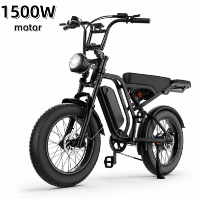 Electric Bike, 1500W 48V 15AH Battery, 7-Speed, 20-Inch Fat Tire, All-Terrain Off-Road Bike