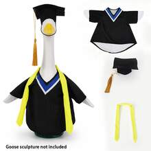 23 Inch Garden Goose Statue Outfit, Graduation Season To Back To School Season, With Tassel Graduation Cap, Shawl, Diploma Scroll, Lawn Goose Graduation Costume, Outdoor Garden Yard Lawn Decoration Goose Outfit (Goose Statue Not Included) - Goose Clothing - View 13