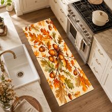 Autumn Hazelnut Pattern Printed Long Runner Rug, Indoor Home Decor, Kitchen Long Runner, Entryway Doormat, Hallway Entrance Decor, Bedroom Bedside Rug, Living Room Rug, Laundry Room Rug, Bathroom Mat, Suitable For Apartment, Dorm And Home Daily Decor - Multicolor - View 2