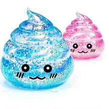 1pc Halloween Prank Texture Transparent Squeeze Toy TPR Poop Stretch Squishy Toy, Sweet Kawaii Style Silver Sequins Crystal Clear Poop Shape Hand Fidget Relax Toy, Halloween Costume Party Prank Prop, Random Style-Squishy Box Mystery - Multicolor - View 7