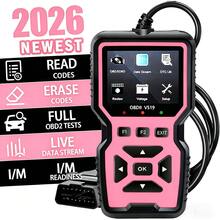 V519 Advanced OBD2 Scanner - Real-Time Diagnostic Reader, Professional Mechanics' Choice For Engine Health - Portable & Broad Compatibility - Pink - View 1