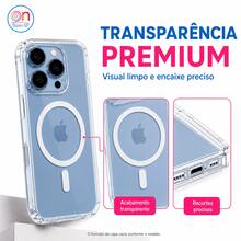 Capa Capinha Magnética Capinha Case Acrilico Transparente I-P-H-O-N-E 11 17 16 15 14 12 13 14 Plus 15 Pro Max Para Carregamento Sem Fio - Transparente - Visão 4