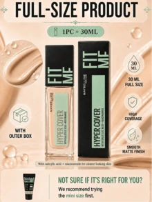 Maybelline 美寶蓮訂製粉底液無瑕版 101，正裝30ml,,中樣18ml,小樣5ml,輕薄服帖質地,高遮瑕,長效持妝,不易暗沉,中性白皙色 - 客製化粉底液無瑕版 101 - 查看 6