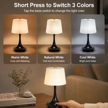 LED 3-Color Touch Control Desk Lamp, USB Rechargeable, Sensitive Touch Switch Sensor, Stepless Dimming, Ambient Decorative Space, Portable Night Light, Modern Home Decor, Suitable For Bedroom, Dining Room, Study, Bar, Outdoor, Ideal Gift Choice - Desk Lamp - View 3