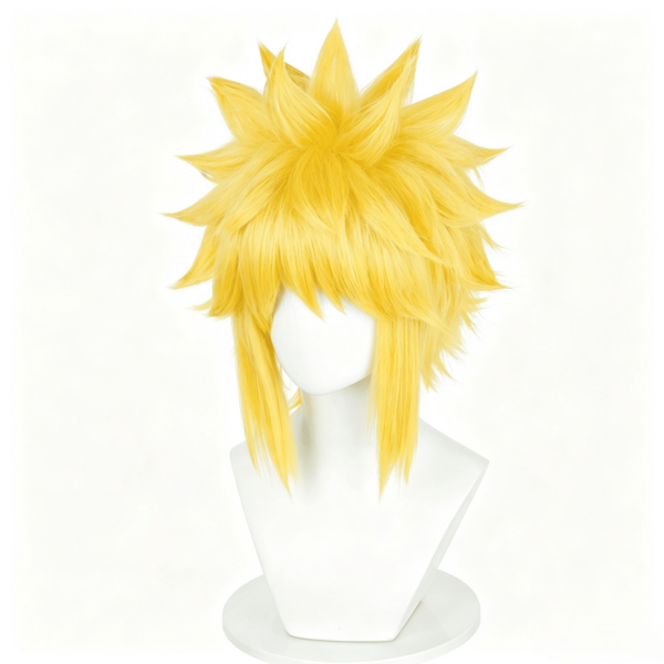 Minato Namikaze Cosplay Wig - Yellow Short Anime Hair With Faux Scalp, Heat Resistant 13 Inch Roleplay Hair With Hair Cap For Daily Wear & Conventions