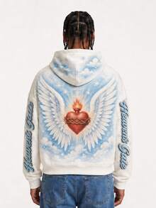 Men's American Portrait Sweatshirt Hoodie Sweatshirt With Letter Print - Multicolor - View 2