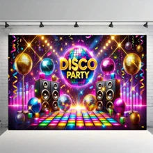 1. Banner Pesta Disko Retro, Latar Belakang Poliester, Dengan Lantai Dansa dan Bola Lampu Warna-warni, Dapat Digunakan di Mana Saja, Tidak Membutuhkan Daya, Dengan Properti Photo Booth, Cocok untuk Berbagai Dekorasi Perayaan - A - View 9