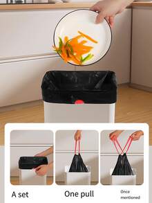 60 Kitchen Trash Bags, Durable And Lightweight Disposable Kitchen Trash Bags Made Of Durable Plastic, Suitable For Kitchen, Bathroom, Home, Household Items. Also Suitable For Home Christmas Decoration, Christmas Gifts, School Supplies, Bookshelf Decoration. - Black - View 6