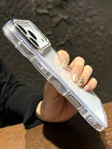 Casing Ponsel Mewah Berkilau dengan Bingkai Lensa Berlian Imitasi dan Tepi Bergelombang, Kompatibel dengan iPhone 18 Pro Max 18 Pro 17 Pro Max 17 Pro 17 16 Pro Max 16 Pro 16 15 Pro Max 15 Pro 15 14 13, Casing Belakang Bening Tahan Guncangan Warna Permen yang Lucu - Clear - View 7