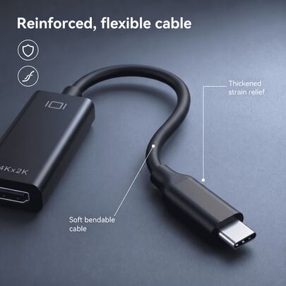USB-C To HDTV Adapter [4K@30Hz] High-Speed USB Type-C 3.1 To HDTV 2.0 Female Converter [Compatible With Thunderbolt 3/4/5] For IPhone 17/16/15 Series, Pro/Air, Galaxy S8-S25, And Other USB-C Laptops